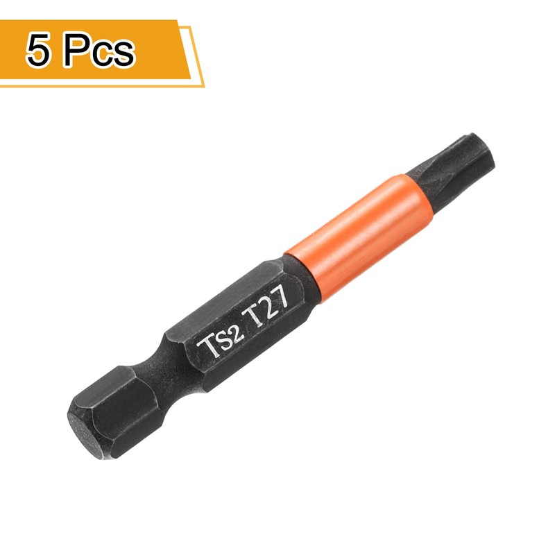 HARFINGTON 5pcs T27 Torx Head Screwdriver Bit 2" (50mm) Long