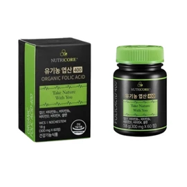 Nutricore Organic Folic Acid 400, 60 tablets, 2 months supply / 뉴트리코어 유기농 엽산400 60정 2개월분