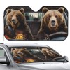 Dujiea Car Front Window Sunshade, Funny Driving Bear Foldable Auto