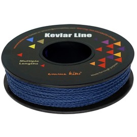 emma kites 100% Kevlar Braided Cord Blue 200Lb 120Ft Low Stretch for Fishing Tactical Survival Camping Backpacking Outdoor Utility Cord