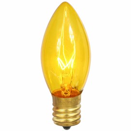 Vickerman C9 Transparent Gold Replacement Bulb, 7 Watt, 130 Volt, UL, E17 Base, Box of 25