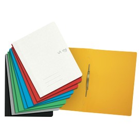 Von Leitz 30162099 Pack of 10 A4 File Folders, 100% Recycled Cardboard with Metal Clip, for 250 Sheets, Von Leitz, Folder with Soft Cover, for School, College and Home, Multicoloured