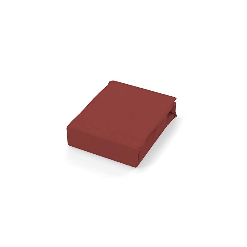 Soleil d'ocre, Flat Sheet, Cotton, 57 Threads, Brick, 240 x