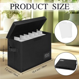 Lincia 4 Pack Comic Book Storage Boxes with 20 Book Dividers Collapsible Comic Box Case with Lid Moistureproof Dustproof Comic Short Box Holds 150-180 Comics Comics,15.4" x 7.5" x 11.4"