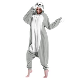 Novelcos Animal Sloth Pajamas Unisex Adult Jumpsuit Cosplay Costumes S Gray