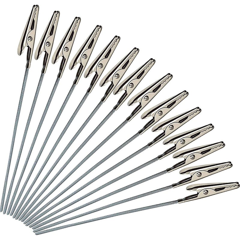 Shiwaki 10 Piece Alligator Clips with Base Holder for Airbrush