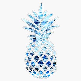 Blue Ocean Design Pineapple Bumper Sticker Vinyl Decal 5 inches