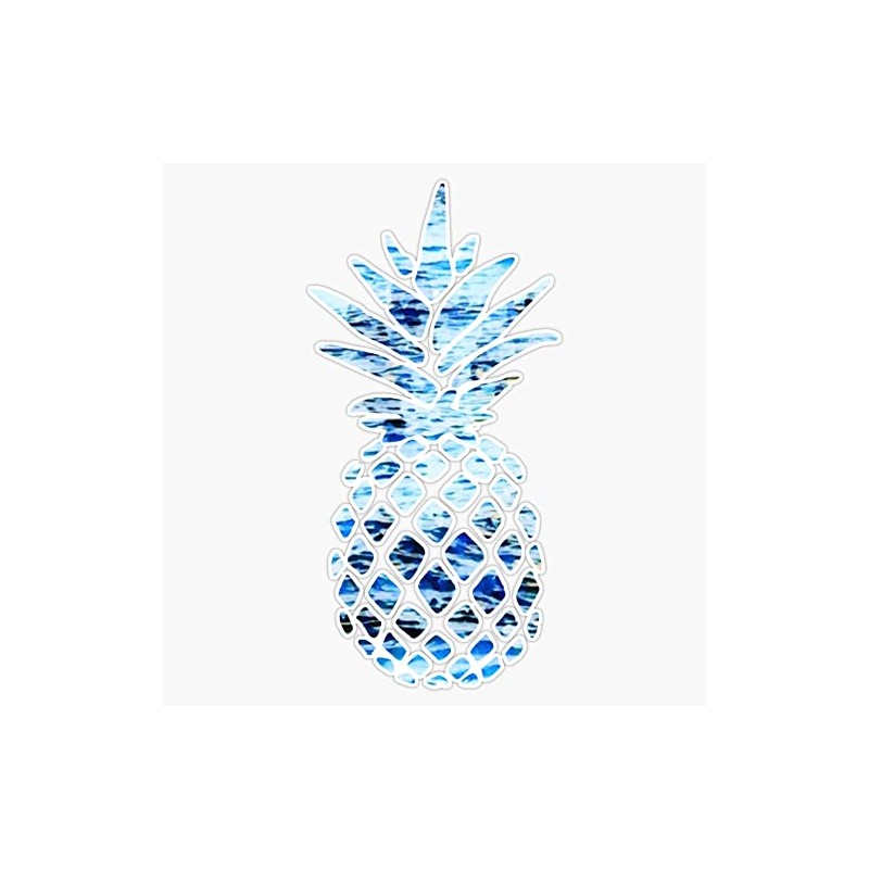 Blue Ocean Design Pineapple Bumper Sticker Vinyl Decal 5 inches
