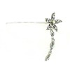 Decorative Hair Stick Flower Dangle Rhinestone Crystal Hair Bun Stick,