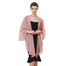 BEAUTELICATE Shawls Wraps Scarf Chiffon For Women Bridal Wedding Evening Dresses Dusty Rose