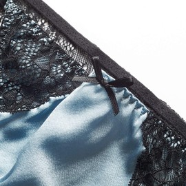 SilRiver Bragas de satén de seda para mujer, ropa interior brillante, Azul (Air Blue), S-M