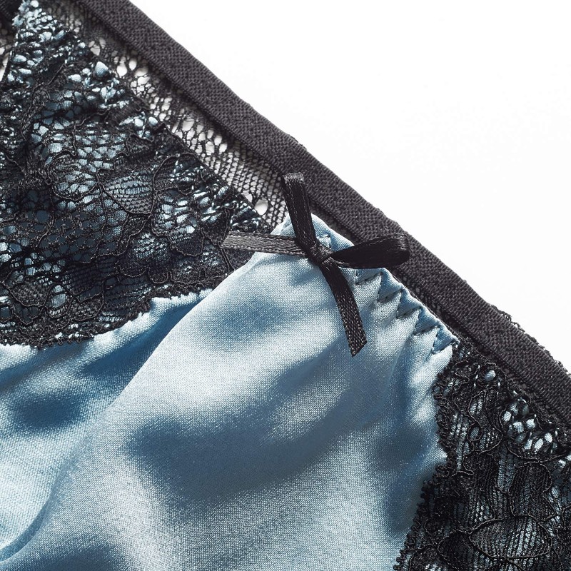 SilRiver Bragas de satén de seda para mujer, ropa interior
