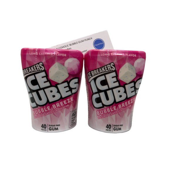 Ice Breakers - Cubos de hielo sin azúcar, brisa de burbujas, botella de 40 unidades y tarjeta de recetas ThisNThat (2)