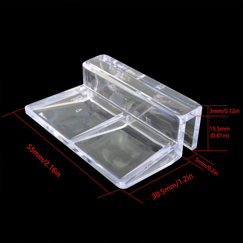 JianLing 8pcs Aquarium Glass Cover Clip Clear Acrylic Support Holder