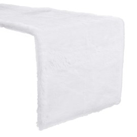 30 x 120 cm Table Runner White Faux Fur Table Runner Winter Table Runner Christmas Table Runner Christmas Table Decoration Rug Table Cloth Winter Christmas Decoration Wedding Dining Table Decoration