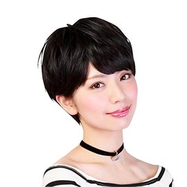 Priscilla A-676 All Wig, Natural Short, Heat Resistant, TBK/Black