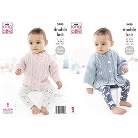 King Cole Baby Childrens Double Knitting Pattern Cable Knit Sweater & Cape (5486)