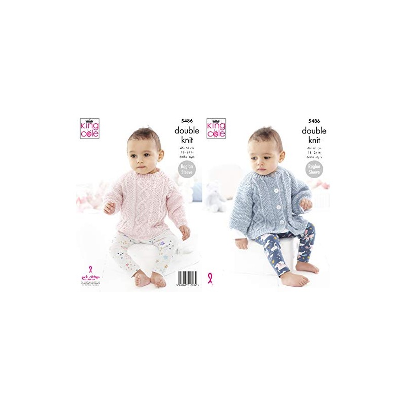 King Cole Baby Childrens Double Knitting Pattern Cable Knit Sweater