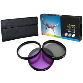 PLR Optics 40.5MM High Resolution 3-piece Filter Set (UV, Fluorescent, Polarizer) For The Sony Alpha NEX-C3, NEX-7, NEX-6, NEX-5T, NEX-5N, NEX-5R, NEX-5, NEX-3, NEX-3N, NEX-F3, ALPHA A3000, A5000, A60