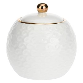 PORCELLANA Momenti Oro Sugar Bowl with Lid 9 Oz, Nylon/A