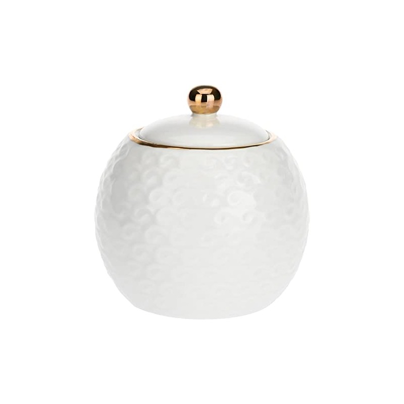 PORCELLANA Momenti Oro Sugar Bowl with Lid 9 Oz, Nylon/A