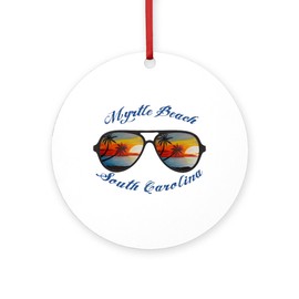 CafePress South Carolina Myrtle Beach Round 4" MDF Holiday Ornament