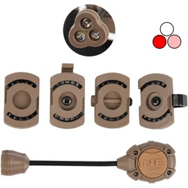 QIRUIMY Tactical MPLS3 Helmet Light,White/IR/Green Light Airsoft LED Headlamp Military Safety Signal Indicators Survival Helmet Flashlight (Brown)