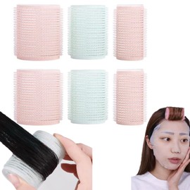 HAPVITAL Hand Winding Curler 6 Pcs Bangs Curler Bangs Magic Curler Set Hand Winding Curler Hair Roller Bangs Hair Roller Set Easy to Use (25 mm, 30 mm, 40 mm each) Hairdressing Curler for Curly Hair