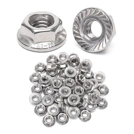 QXSKSLH 25 Pieces M8 Flange Nuts, M8-1.25mm Serrated Hex Flange Lock Nuts, 304 Stainless Steel,Plain Finish