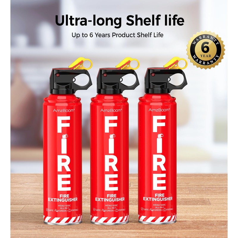 Fire Extinguisher for Home, Kitchen, Car, and Grill,Ompact with Installation