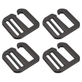 QUARKZMAN Pack of 4 20 mm / 0.79 Inch Metal G-Hook Strap Adjuster Flat Tri-Glide Slider Buckles for Backpack Strap Webbing Dark Grey, dark grey