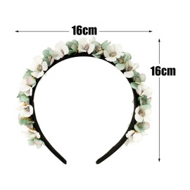 BOOMTOP Headband Flowers Dirndl Roses Headband Costume Hair Accessories Flowers Hair Wreath Headband Women Girls Headband with Mixed Flowers for Wedding Carnival Theme Party Red Pink Beige