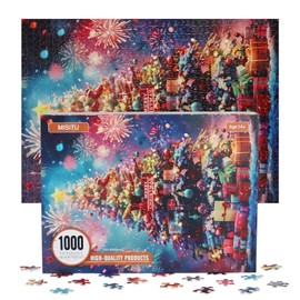 MISITU Puzzle 1000 Pieces for Adults Large Christmas Tree 70 x 50 cm