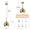 KCO Lighting Modern Gold Pendant Light Fixture Mini Brushed Brass