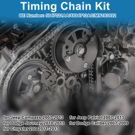 A ABSOPRO Engine Timing Chain Kit No.5047021AA/4884713AC/MN183892 for Chrysler 200 2011-2013 for Jeep Compass Patriot 2007-2013 for Dodge Journey Caliber for Chrysler 200