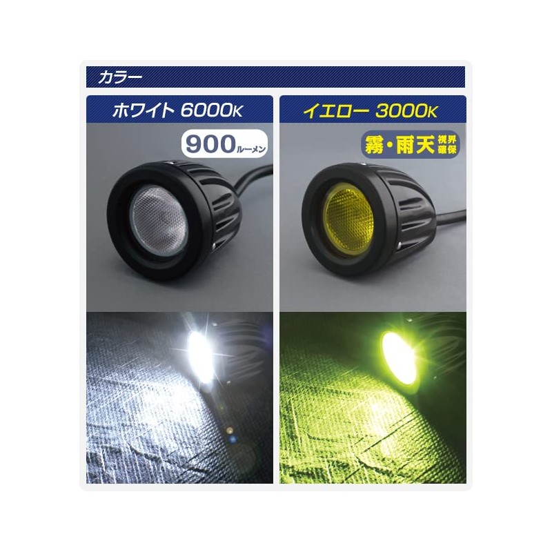 DELTA Direct MOTO LED Fog Lamp, 3000k with M6 Stays