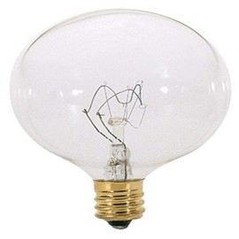 Satco S3822 120V Candelabra Base 25-Watt G16.5 Light Bulb, Clear