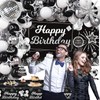 Miidenks 33rd Birthday Decorations Set for Man Women,Black Silver Happy