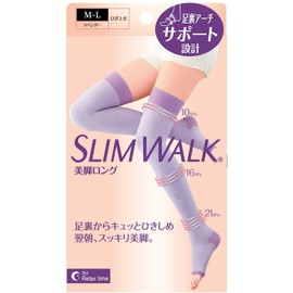 Pip Slim Walk Long Beautiful Legs Lavender ML Size for Sleeping (SLIM WALK,socks for night,tightening,ML) Compression Socks