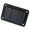 ACROPIX Car Boat 3 Gang Toggle Rocker Switch Control Panel