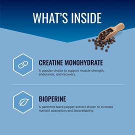 Approved Science Creatine Monohydrate Powder with BioPerine - Supports Lean Muscle Growth and Recovery - 180 Servings - 5g Per Serving - Unflavored - Non-GMO, Vegan