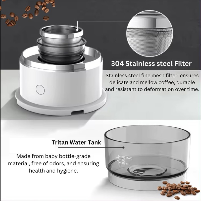 Generic BrewMatic-Smart Automatic Mini Portable Coffee Maker | Single Cup