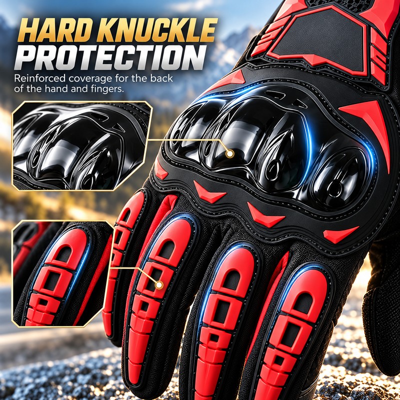 Motorcycle Riding Gloves for Men and Women – Touchscreen, Water-Resistant