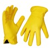 Work Gloves Cowhide Grain Premium Leather Yellow Work Driver Gloves