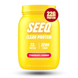 SEEQ Clear Whey Isolate Protein Powder, Strawberry Lemonade - 22 Servings, 22g Protein Per Serving - 0g Lactose, Sugar-Free, Keto-Friendly, Soy Free - Juice-Like Protein, Post-Workout