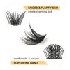 QUEWEL Individual Lashes 72 Pcs DIY Cluster Lashes Individual Eyelashes