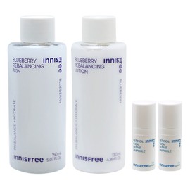 Innisfree Blueberry Rebalancing Skin + Lotion 2 types (small)+ / 이니스프리 블루베리 리밸런싱 스킨+로션 2종(소)+