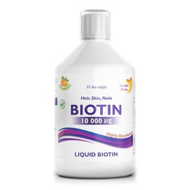 Swedish Nutra Liquid Biotin - Pack of 500ml, 33 Day Supply | Orange Flavour Biotin for Healthy Hair Clear Skin & Strong Nails | Contains Vitamin C & 100% Natural Flavour | High Absorption Rate