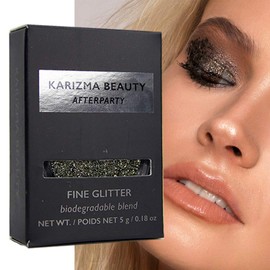 Afterparty Glitter Eyeshadow Biodegradable // Karizma Beauty Gunmetal Bio Glitter Eco Glitter Face Glitter Loose Eyeshadow