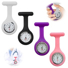 YSBCNK 4Pcs Nurses Fob Watch, Fob Watches for Nurses, Nurses Watches for Women, Pocket Clock with Pin for Health Care Nurses Doctors Paramedic Staff Medical Brooch Digital Fob Watches